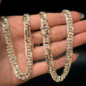 Corrente Elos Duplos 8mm em Prata 925 – 70cm Fecho Gaveta