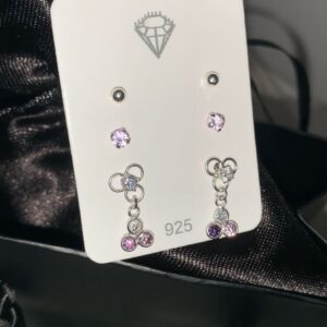 Trio de Brincos Trevo Prata 925
