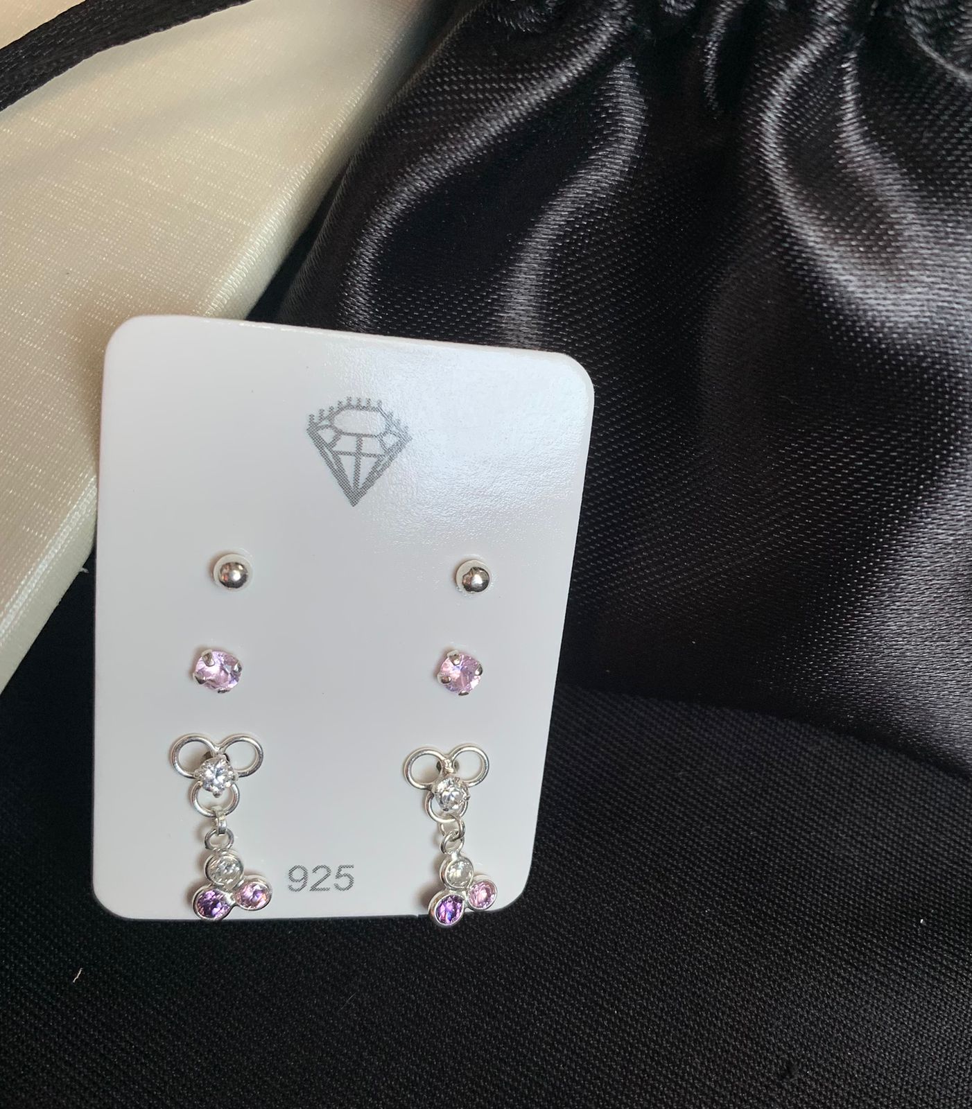 Trio de Brincos Trevo Prata 925 - Imagem 2
